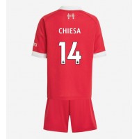 Maglia Calcio Liverpool Federico Chiesa #14 Prima Divisa Bambino 2025-26 Manica Corta (+ pantaloncini)